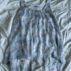Womens Elena Baldi Large Floral Sleeveless Top 100% Silk